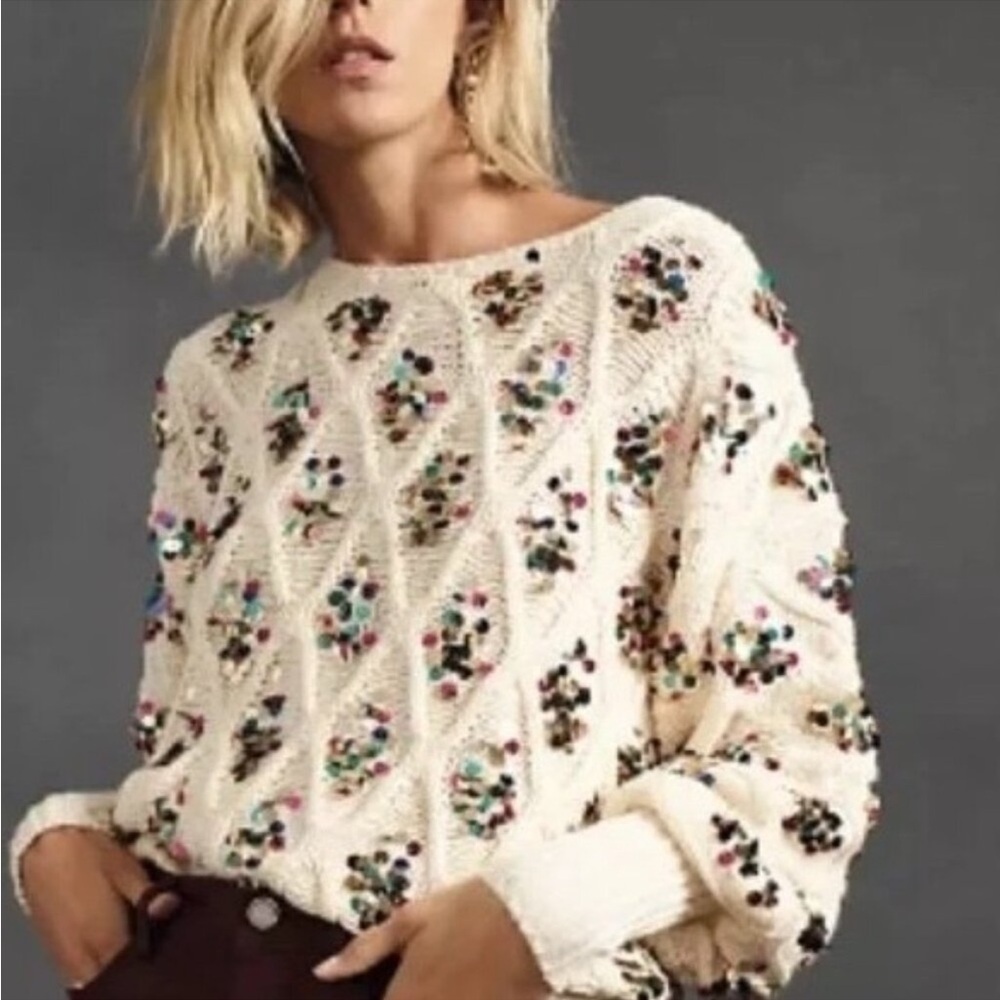 Anthropologie sequin sweater